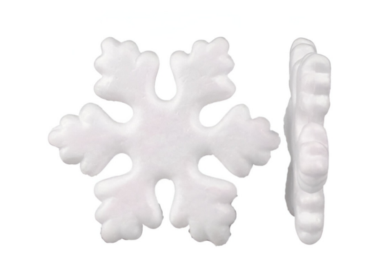 Zestaw 2 śnieżynek styropianowych 14,6 cm biały