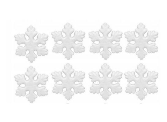 Zestaw 8 śnieżynek styropianowych 7,6 cm białe