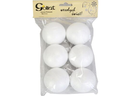 Kule styropianowe 6,6 cm 6 sztuk białe