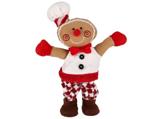 Ciastek chłopiec tańczący i grający czerwono-brązowy 40 cm