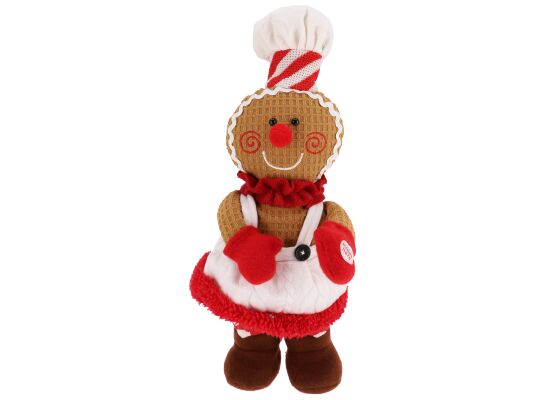 Ciastek dziewczynka tańczący i grający brązowo-czerwony 58 x 22 x 25 cm