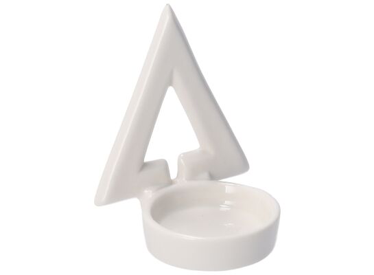 Choinka z ceramiki na tealight 8,5 cm biały do postawienia
