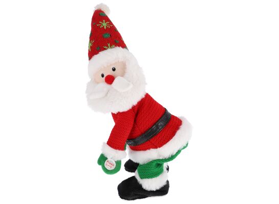 Mikołaj tańczący i grający czerwono-zielono-biały 48 x 22 x 20 cm