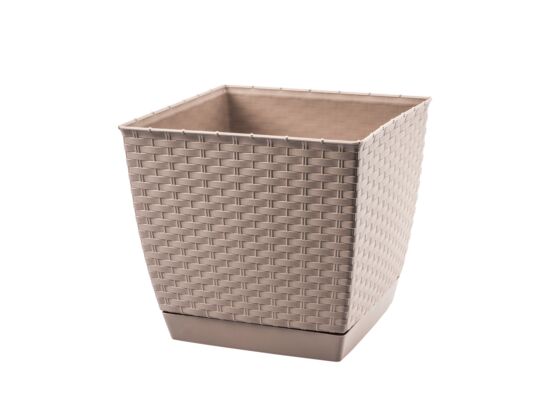 Doniczka RATOLLA kwadratowa 14,5 cm beżowy