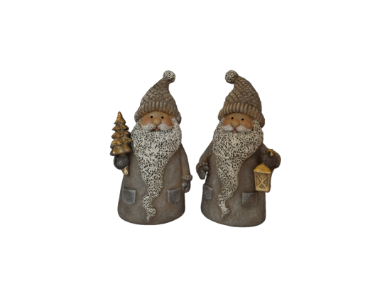 Figurka ceramiczna mikołaj 9 x 6,7 x 16,5 cm beżowa