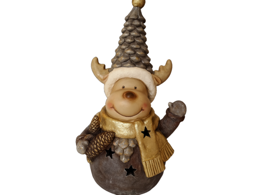 Figura renifer LED 36,5 x 17,5 x 14,5 cm beżowy