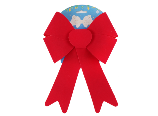 Kokarda flokowana 1 sztuka 22 x 18 x 2 cm czerwona