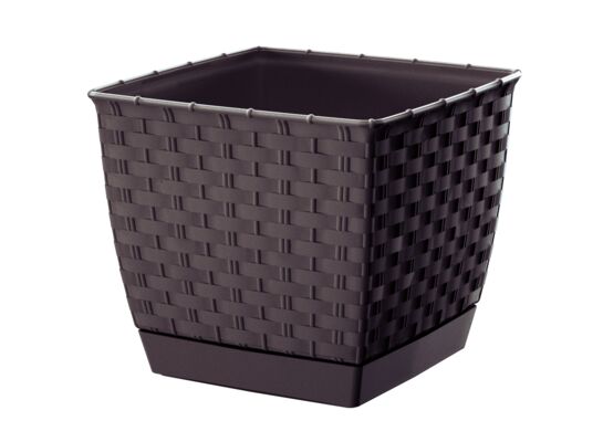 Doniczka RATOLLA kwadratowa 22 cm ciemnobrązowy