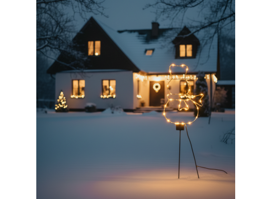 Figura ogrodowa 64 cm bałwanek LED