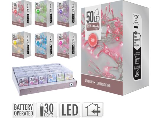 Lampki wewnętrzne 50 LED mix kolorów