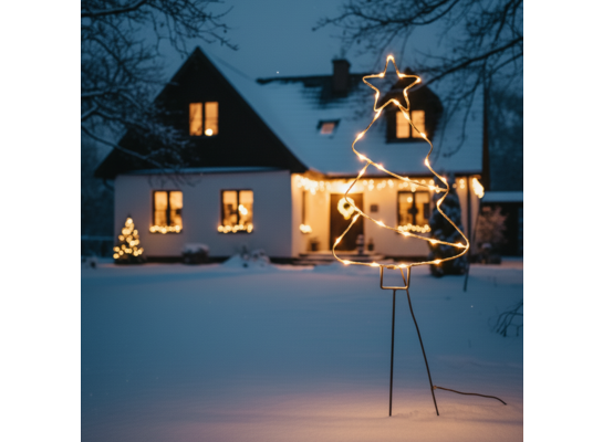 Figura ogrodowa 64 cm choinka LED