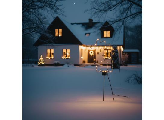 Figura ogrodowa 65 cm renifer LED