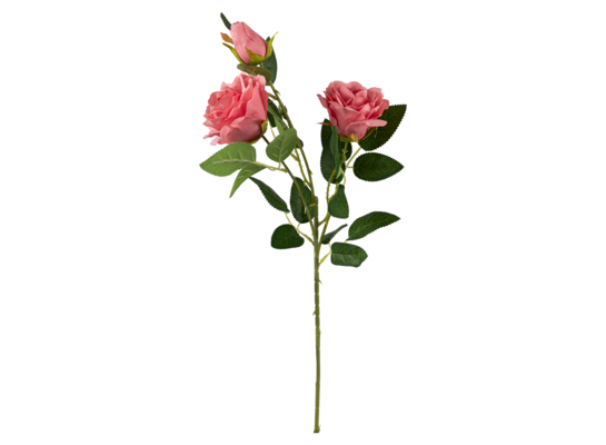 Kwiat sztuczny róża gałązka 61 cm różowy