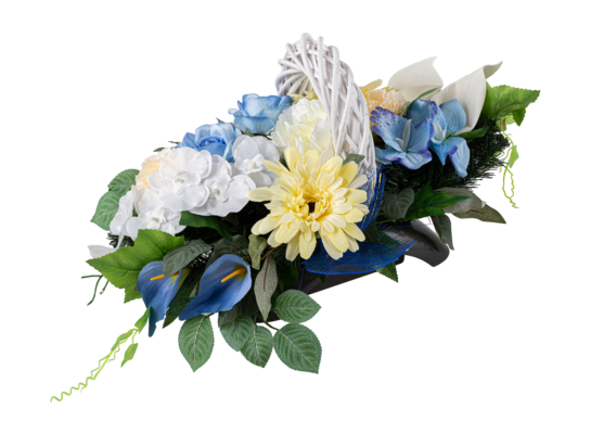 Wiązanka nagrobna w misie z kołem wiklinowym różne wzory