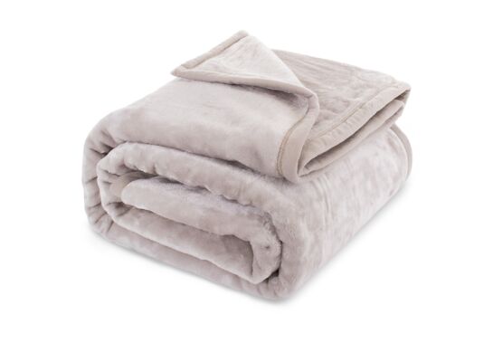 Koc Yasemin 200 x 220 cm akrylowy jednolity ciepły szary