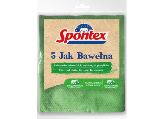 Ściereczki uniwersalne Jak Bawełna 37 x 43 cm 5 szt. Spontex