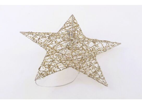 Dekoracja gwiazda 20 LED 30 x 8 x 30 cm złoty