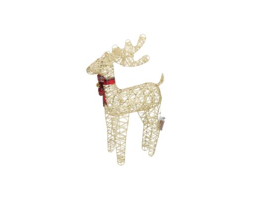 Dekoracja renifer z kokardą 60 LED 60 cm złoty