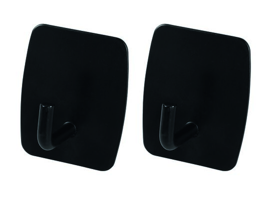 Wieszak samoprzylepny Style prostokąt czarny mat 2 szt.