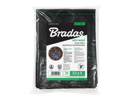 Agrotkanina antychwastowa PP czarna UV 70 g/m² 0,8 x 5 m Bradas