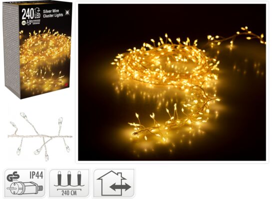 Lampki na choinkę 240 LED ciepły biały