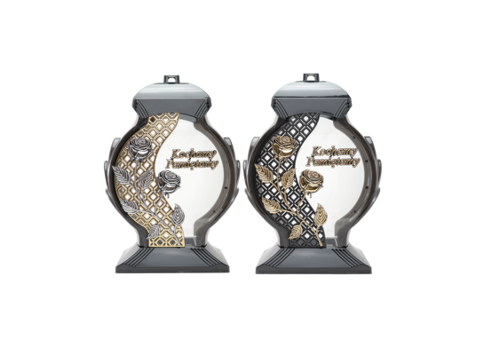 Znicz lampion ażur róża OBD 34 cm mix