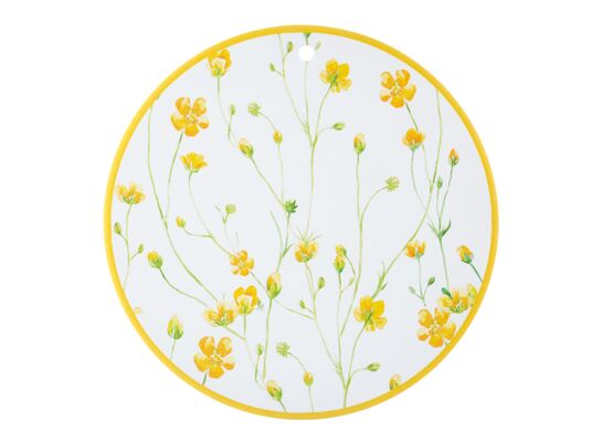 Deska ceramiczna Kaczeńce okrągła 20 cm kremowo-żółty