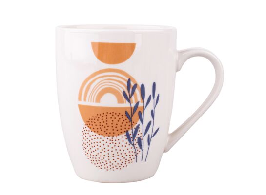 Kubek baryłka porcelanowy 300 ml dekoracja biały