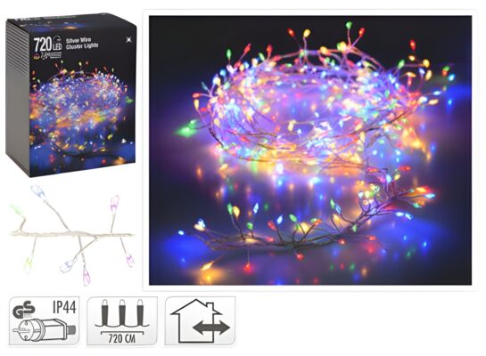 Łańcuch świetlny 720 LED Multi Cluster wielokolorowy