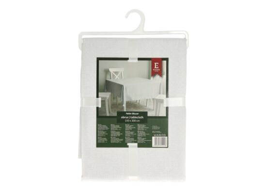 Obrus żakardowy Festive Shimmer 300 x 150 cm biały