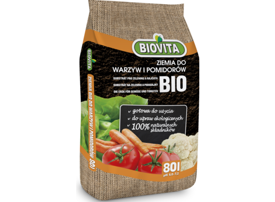 Ziemia do warzyw i pomidorów BIO 80 l Biovita