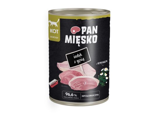 Karma mokra dla kota indyk z gęsią 400 g Pan Mięsko