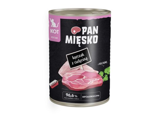 Karma mokra dla kota kurczak z cielęciną 400 g Pan Mięsko