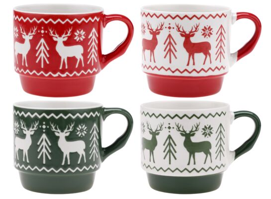 Kubek Renifer 300 ml z porcelany NB 91460 różne kolory