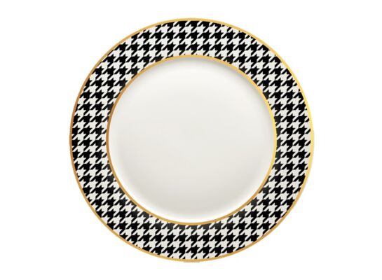 Talerz deserowy COCO 19 cm pepitka biało-czarny