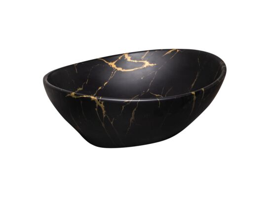 Umywalka nablatowa KR-707 MARBLE BL/G czarno-złota Kerra