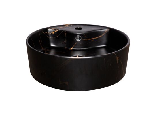 Umywalka nablatowa KR-138 MARBLE BL/G czarno-złota Kerra