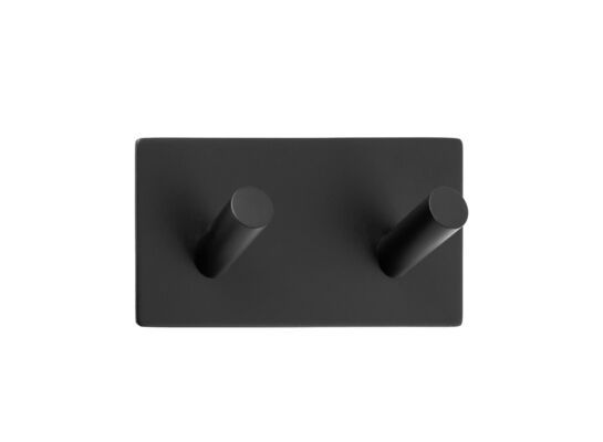 Wieszak ścienny 1761 czarny 2 haczyki przyklejany AWD INTERIOR