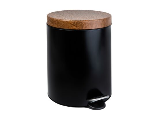Kosz na śmieci 5 l z pedałem 1786 czerń drewno AWD INTERIOR