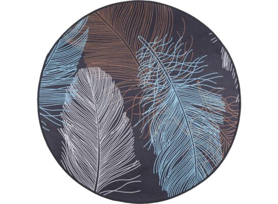 Dywan Print 3D 80 cm koło pióra wielokolorowy