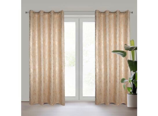 Zasłona gotowa ELISE na przelotkach 140 x 250 cm beż-szampan EUROFIRANY