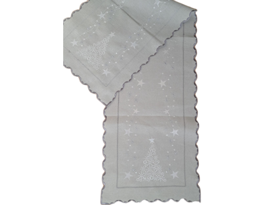 Bieżnik z choinką 40 x 140 cm szary