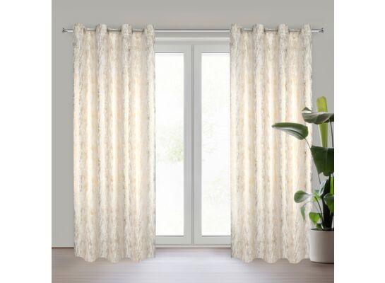 Zasłona gotowa ELISE na przelotkach 140 x 250 cm biały-szampan EUROFIRANY