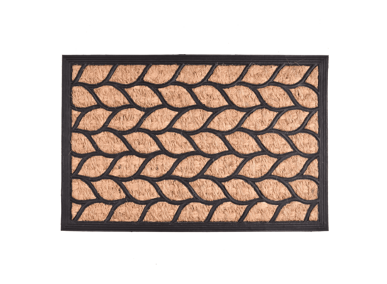 Wycieraczka Panama z kokosu i gumy liście 40 x 60 cm czarno-brązowy