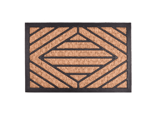 Wycieraczka Panama kokosowa guma asymetria 40 x 60 cm czarno-brązowy