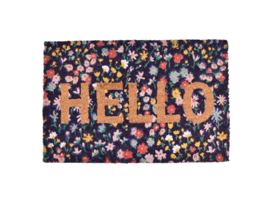 Wycieraczka kokosowa z nadrukiem Hello 40 x 60 cm wielokolorowy