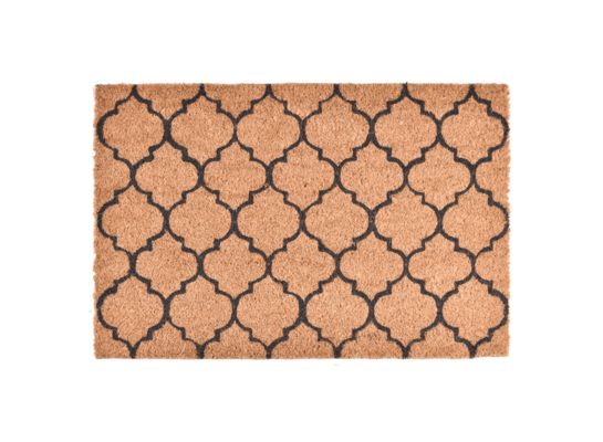 Wycieraczka kokosowa z nadrukiem Romby jasne 40 x 60 cm czarno-brązowy