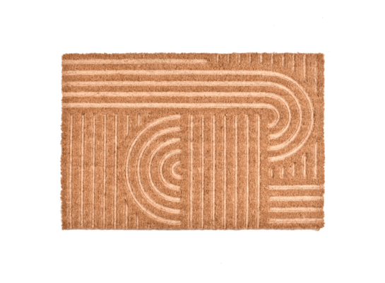 Wycieraczka kokosowa grawerowana linie 40 x 60 cm brązowy