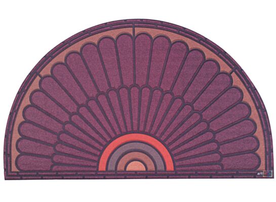 Wycieraczka półokrągła Paw 45 x 75 cm fioletowo-brązowy