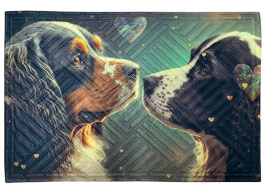 Wycieraczka materiałowa Zakochane Pieski 40 x 60 cm wielokolorowy